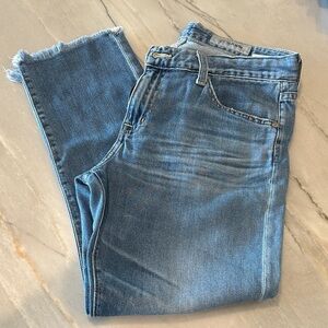 AG Cropped Frayed Jeans